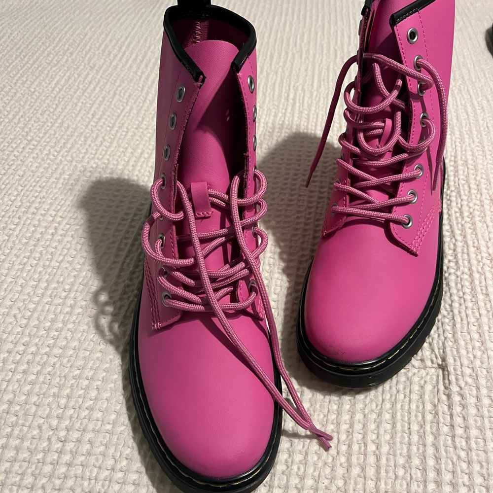 Dr. Martens Pink Combat Boots